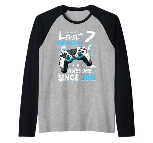 7. Geburtstag Jungen Level 7 freigeschaltet 7 Jahre alter Videospieler Raglan 7. Geburtstag Jungen Level 7 freigeschaltet 7 Jahre alter Videospieler Raglan von Level 7 Unlocked 7th Birthday Video Gaming