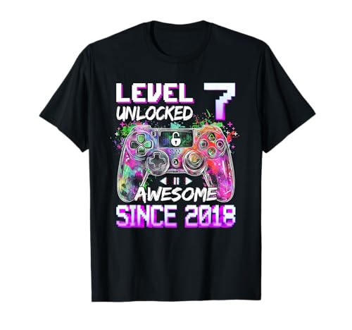7th Birthday Boy Level 7 Unlocked Fantastisch 2018 T-Shirt 7th Birthday Boy Level 7 Unlocked Fantastisch 2018 T-Shirt von Level 7 Unlocked Video Gamer