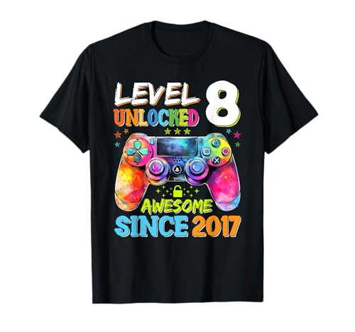 Level 8 freigeschaltet Fantastisch seit dem 8. Geburtstag 2017 Kinder T-Shirt von Level 8 Unlocked Video Game 8th Birthday