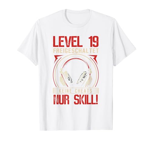 Level 19 Freigeschaltet Gaming 19 Jahre Alt Nur Skill Männer T-Shirt von Level Gaming Retro Skill Gamer Jungs Geschenk
