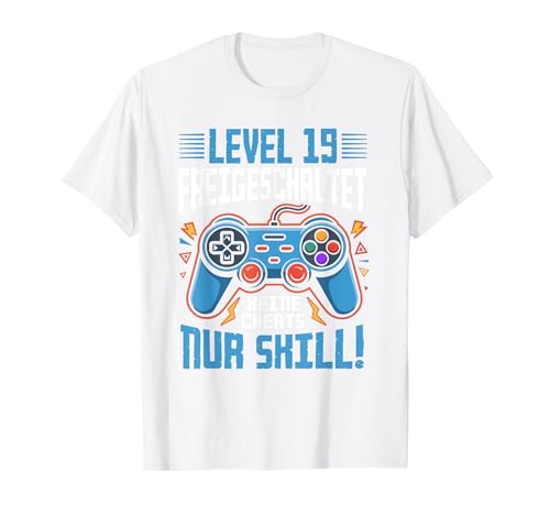 Level 19 Freigeschaltet Gaming 19 Jahre Alt Nur Skill Männer T-Shirt von Level Gaming Retro Skill Gamer Jungs Geschenk
