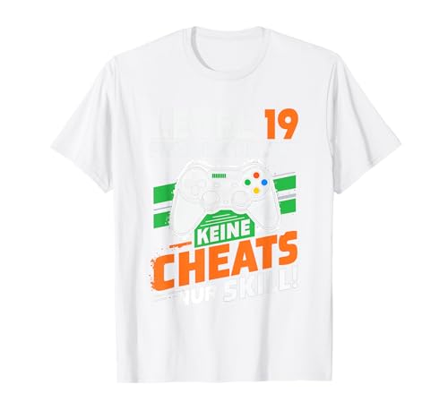 Level 19 Freigeschaltet Gaming 19 Jahre Alt Nur Skill Männer T-Shirt von Level Gaming Retro Skill Gamer Jungs Geschenk