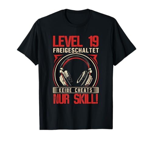 Level 19 Freigeschaltet Gaming 19 Jahre Alt Nur Skill Männer T-Shirt von Level Gaming Retro Skill Gamer Jungs Geschenk