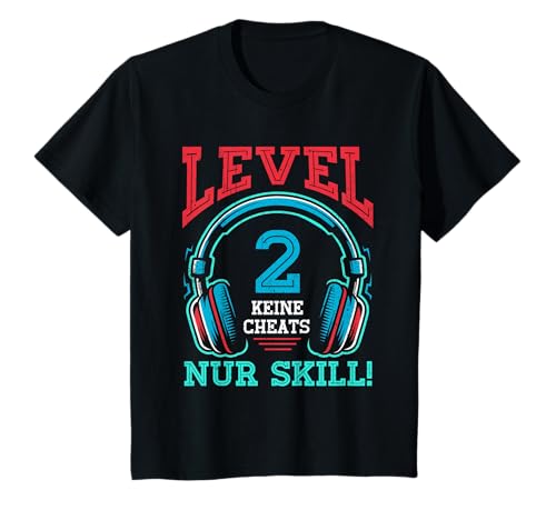 Level 2 Freigeschaltet Gaming 2 Jahre Alt Nur Skill Jungs T-Shirt von Level Gaming Retro Skill Gamer Jungs Geschenk