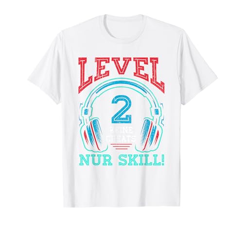 Level 2 Freigeschaltet Gaming 2 Jahre Alt Nur Skill Jungs T-Shirt von Level Gaming Retro Skill Gamer Jungs Geschenk