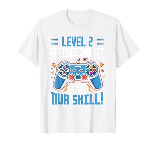 Level 2 Freigeschaltet Gaming 2 Jahre Alt Nur Skill Jungs T-Shirt von Level Gaming Retro Skill Gamer Jungs Geschenk