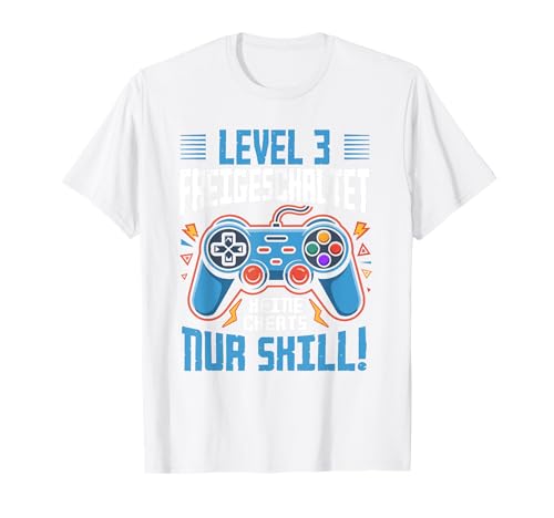 Level 3 Freigeschaltet Gaming 3 Jahre Alt Nur Skill Jungs T-Shirt von Level Gaming Retro Skill Gamer Jungs Geschenk