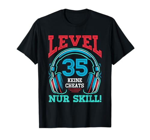 Level 35 Freigeschaltet Gaming 35 Jahre Alt Nur Skill Männer T-Shirt Level 35 Freigeschaltet Gaming 35 Jahre Alt Nur Skill Männer T-Shirt von Level Gaming Retro Skill Gamer Jungs Geschenk
