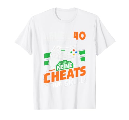 Level 40 Freigeschaltet Gaming 40 Jahre Alt Nur Skill Männer T-Shirt von Level Gaming Retro Skill Gamer Jungs Geschenk