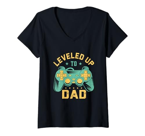 Damen Leveled up to Daddy - Vaterschaft Geburt Kind T-Shirt mit V-Ausschnitt Damen Leveled up to Daddy - Vaterschaft Geburt Kind T-Shirt mit V-Ausschnitt von Level up to Dad - Gaming Daddy Level