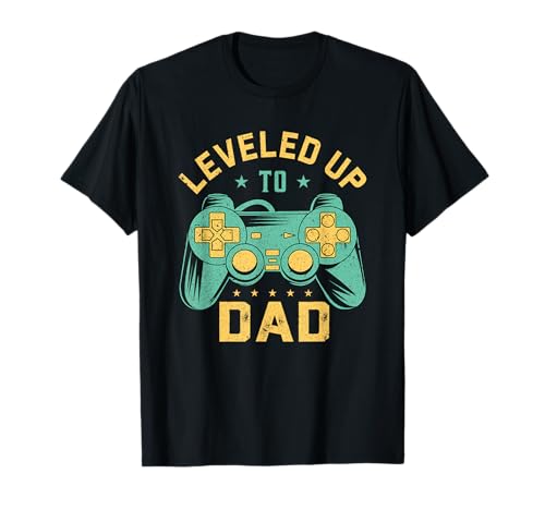 Leveled up to Daddy - Vaterschaft Geburt Kind T-Shirt von Level up to Dad - Gaming Daddy Level