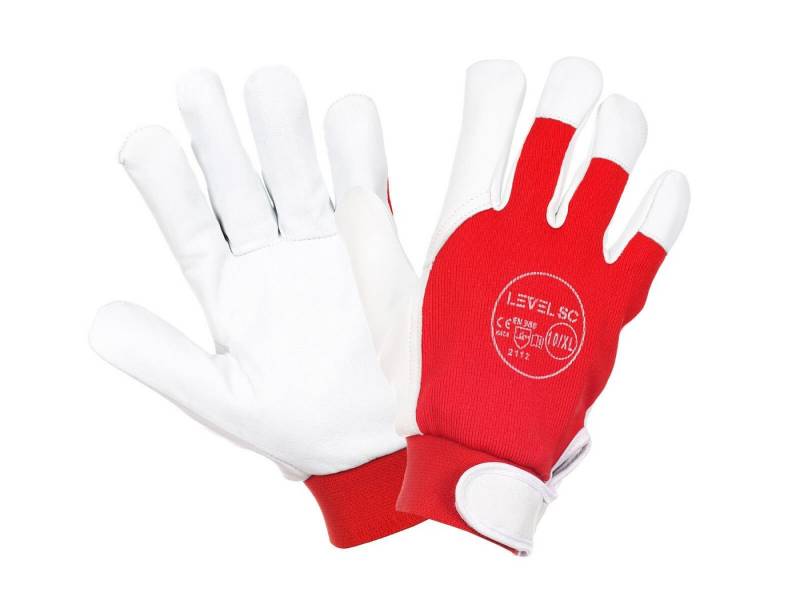 Level Arbeitshandschuhe 12 Paar Montagehandschuhe Leder Klettverschluss Arbeitshandschuhe von Level
