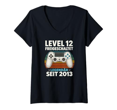 Damen Level 12 freigeschaltet Legendär seit 2013 Gamer T-Shirt mit V-Ausschnitt Damen Level 12 freigeschaltet Legendär seit 2013 Gamer T-Shirt mit V-Ausschnitt von Level12Legendär2013Gaming