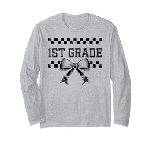 Coquette Bow 1. Klasse Preppy First Day of First Grade Girl Langarmshirt Coquette Bow 1. Klasse Preppy First Day of First Grade Girl Langarmshirt von Leveled Up to First Grade Girly Back to School Kid