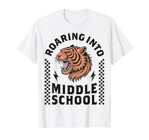 In die 5. Klasse der Tiger Boys in die Mittelschule eintauchen T-Shirt In die 5. Klasse der Tiger Boys in die Mittelschule eintauchen T-Shirt von Leveled Up to Middle School 7th 6th Grade Boy Girl