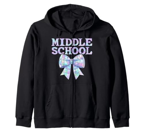 Kokette Schleife Preppy Mittelschule Mädchen Einschulung Kapuzenjacke von Leveled Up to Middle School Girly Back to School