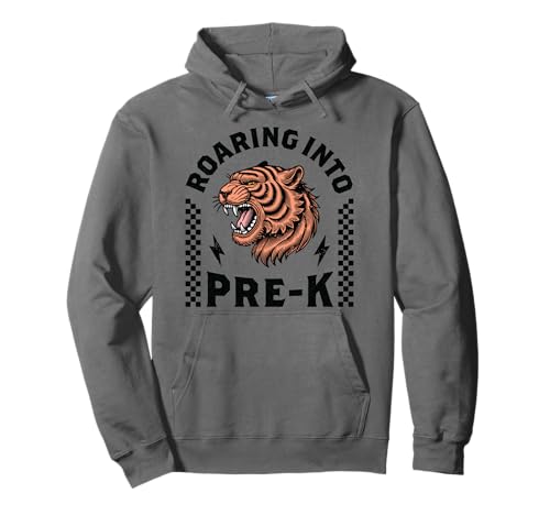 Roaring Into Pre-K Tiger I'm Ready for Pre K Boy Girl Funny Pullover Hoodie von Leveled Up to PreK Dinosaur Tiger First Day School