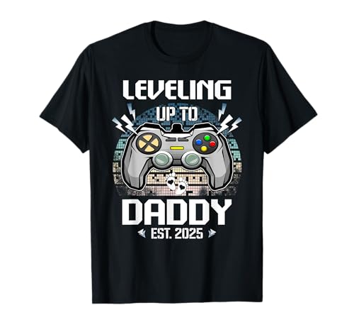 Leveling Up to Daddy – New Daddy Daddy Level 2025 T-Shirt Schwarz S Männer Schwangerschaft Vintage Crew-Ausschnitt Kurzarm Pull-On T-Shirt Leveling Up to Daddy – New Daddy Daddy Level 2025 T-Shirt Schwarz S Männer Schwangerschaft Vintage Crew-Ausschnitt Kurzarm Pull-On T-Shirt von Leveling Up to Daddy – New Daddy