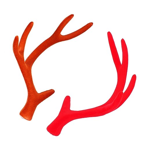 8 Stücke Ornamente Hirsch Für Stirnband Fotografie Ohr Cosplay Verschönerungen Rot Mädchen Clip Thema Weihnachten Party Horn Weihnachtsdekor Kopfbedeckungen Kunststoff von Levemolo