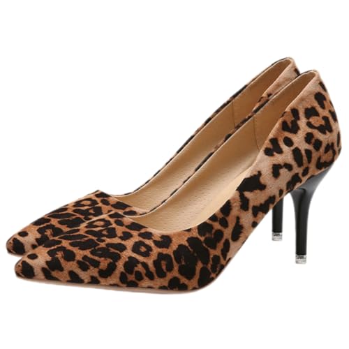 Levemolo 1 Paar High Heels Mit Leopardenmuster Schuhe Mit Spitzen Zehen Und Hohen Absätzen Hoher Absatz Mit Leopardenmuster Pumps Für -high-Heel Klassisch Künstlicher Pu Fräulein von Levemolo