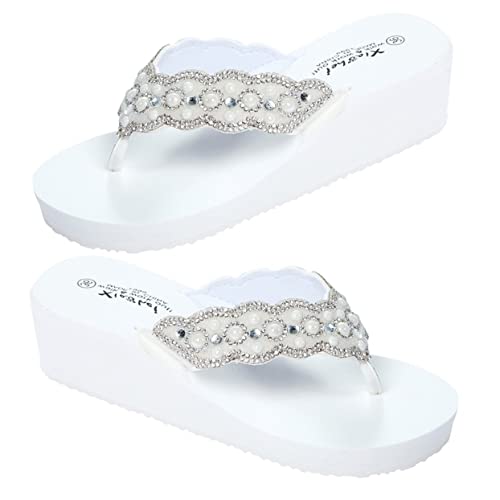 Levemolo 1 Paar Perlen Sandalen Sommer Hausschuhe Für Damen Damen Hausschuhe Hausschuhe Hausschuhe Für Damen Indoor Strandschuhe Damen Sandalen Sterne Sandalen Für Damen Mädchen Sommer von Levemolo