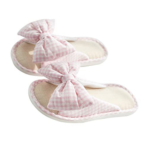 Levemolo 1Paar Atmungsaktive Peep Toe Hausschuhe Sohle und Niedlichem Schleifen-design für Damen für Zuhause und Hotel von Levemolo