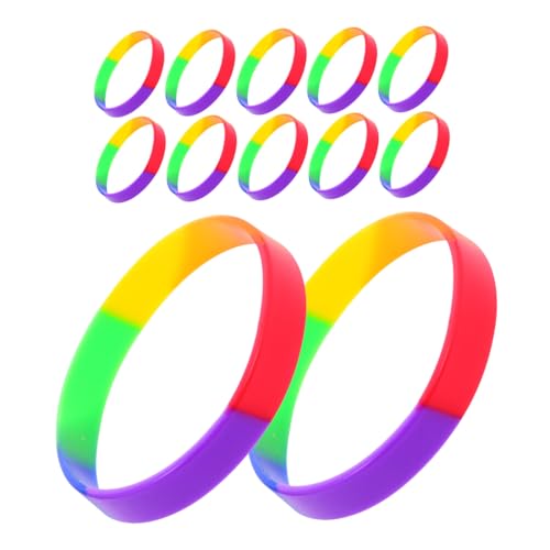Levemolo 20 Stück Bunte Silikon Armbänder für Pride Month Flexible Regenbogen Wristbands Komfortable Freundschaftsarmbänder Langlebige Pride Accessoires für Paraden und Partys von Levemolo