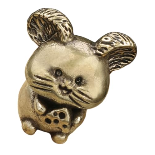 Levemolo Antike Messing Skulptur Retro Figurine Für Büro Und Wohnraumdekoration Chinesisches Ratten-zodiac Sammlerstück Handgefertigtes von Levemolo