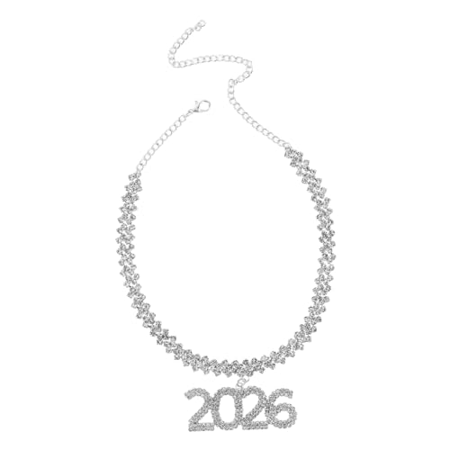 Levemolo Strass Halskette Damen Cubankette Kurz Verstellbar Glänzend Party Schmuck Abschlussfeier Hip Hop Nachtclub Accessoire Silber von Levemolo