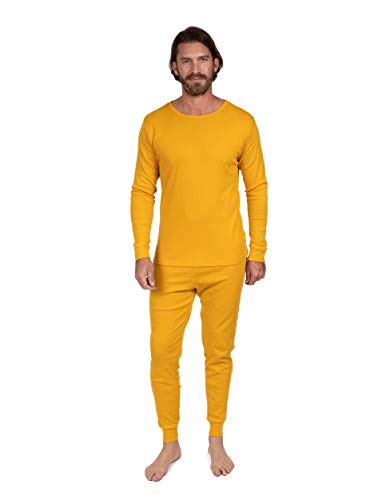 Leveret Herren-Schlafanzug, einfarbig, 2-teiliges Pyjama-Set, 100 % Baumwolle, Größe S bis XXL - Gelb - XX-Large von Leveret