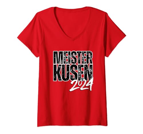 Damen Meisterkusen Fussball Verein Leverkusen Fan Double Triple T-Shirt mit V-Ausschnitt Damen Meisterkusen Fussball Verein Leverkusen Fan Double Triple T-Shirt mit V-Ausschnitt von Leverkusen Fussball Kicken Verein Westfalen Xabi
