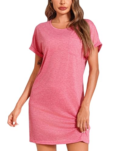 Leversic Nachthemd Damen Kurzarm Schlafshirt Sommer Nightgown Nachtwäsche Kurz Nightdress Kurze Ärmel Sleepshirt Damen Baumwolle, 1171-Rosa, L Leversic Nachthemd Damen Kurzarm Schlafshirt Sommer Nightgown Nachtwäsche Kurz Nightdress Kurze Ärmel Sleepshirt Damen Baumwolle, 1171-Rosa, L von Leversic