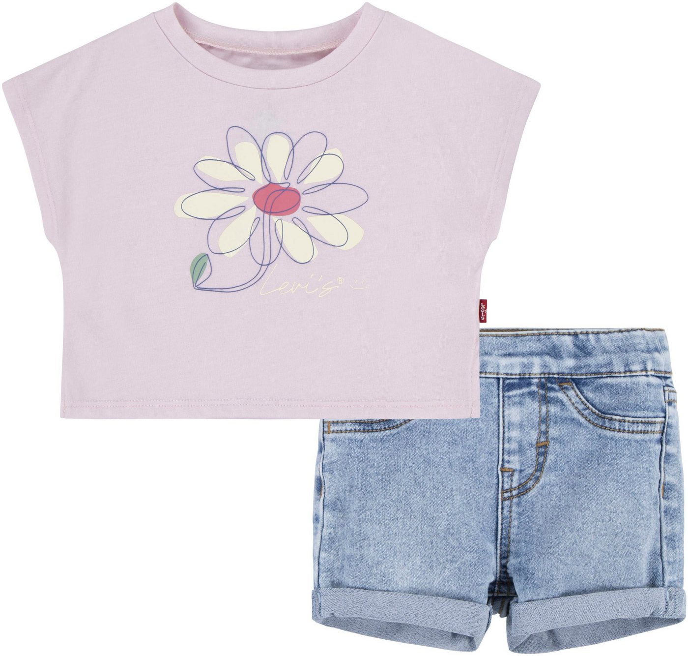 Levi's® Kids Shirt & Shorts mit Blumen-Frontprint von Levi's® Kids