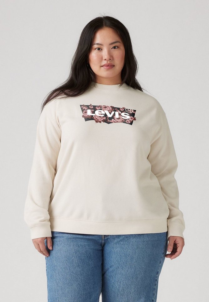 Levi's® Plus Sweatshirt PL GR EVERYDAY CREW mit Batwing-Logo mit Rosenprint von Levi's® Plus