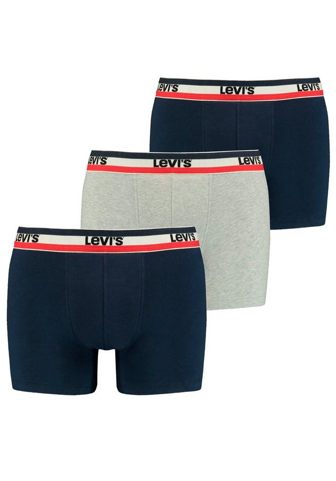 Levi's® Boxershorts LEVIS MEN SPRTSWR LOGO BOXER BRIEF 3P (Packung, 3er Pack) mit breitem Logobund von Levi's®