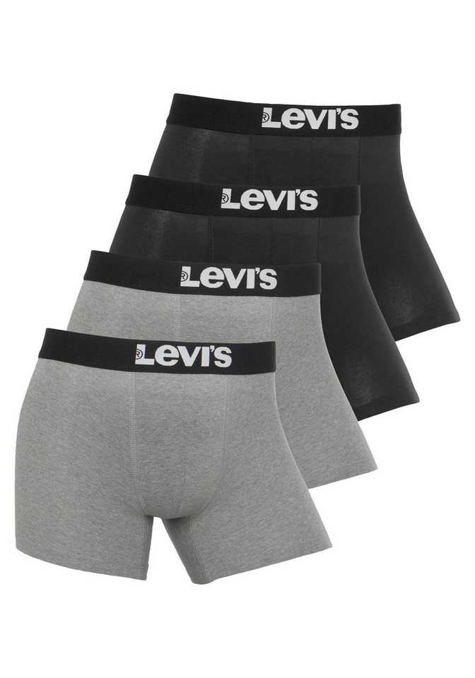 Levi's® Boxershorts Men Solid Logo Boxer 4er Pack (Packung, 4-St) Superweicher Baumwollstretch von Levi's®