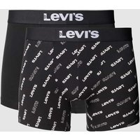 Levi's® Boxershorts mit elastischem Label-Bund Modell 'LOGO' im 2er-Pack in Black, Größe S von Levi's®