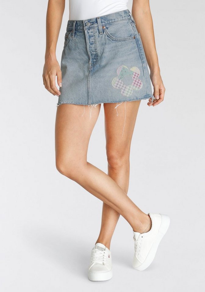 Levi's® Jeansrock ICON SKIRT mit Blumen Badge von Levi's®