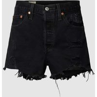 Levi's® Jeansshorts im Used-Look Modell '501 ORIGINAL' in Black, Größe 25 von Levi's®