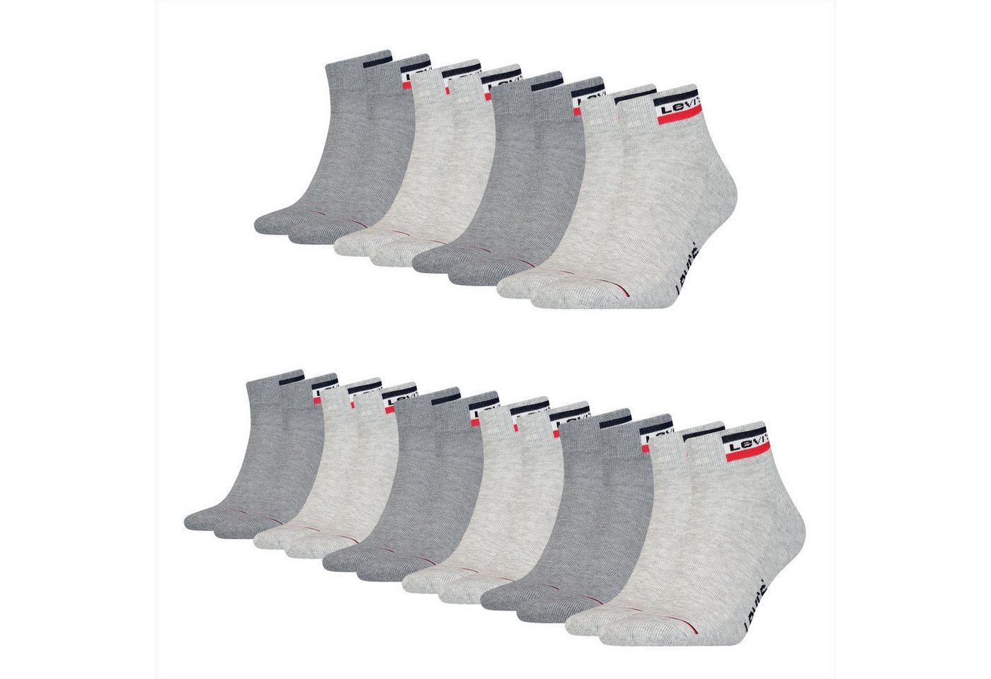 Levi's® Kurzsocken Mid Cut (10-Paar) mit weicher Frottee-Sohle von Levi's®