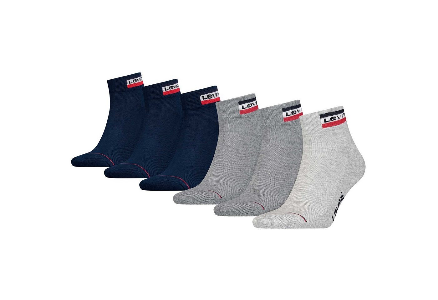 Levi's® Kurzsocken Unisex 6er Pack Sportsocken - Mid Cut SPRTWR von Levi's®