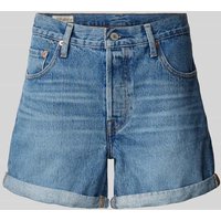 Levi's® Regular Fit Jeansshorts im 5-Pocket-Design Modell '501®' in Jeansblau, Größe 27 von Levi's®