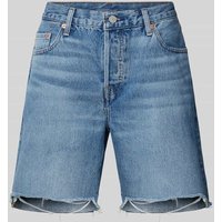 Levi's® Regular Fit Jeansshorts mit Fransen Modell '501® 90S' in Jeansblau, Größe 24 von Levi's®