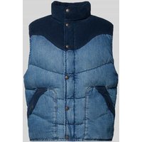 Levi's® Regular Fit Steppweste in Denim-Optik Modell 'Wild West' in Dunkelblau, Größe XXL von Levi's®