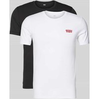 Levi's® Slim Fit T-Shirt mit Label-Print im 2er-Pack in Black, Größe M von Levi's®