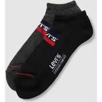 Levi's® Sneakersocken mit Label-Print im 2er-Pack in Dunkelgrau Melange, Größe 43/46 von Levi's®