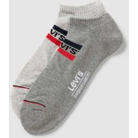 Levi's® Sneakersocken mit Label-Print im 2er-Pack in Hellgrau Melange, Größe 39/42 von Levi's®