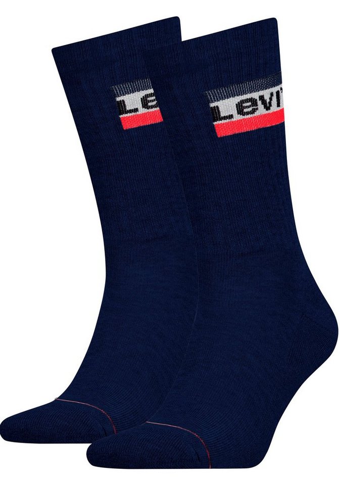 Levi's® Socken LEVIS REGULAR CUT SPRTWR LOGO 2P (Packung, 2-Paar, 2er Pack) mit breitem Logobund von Levi's®
