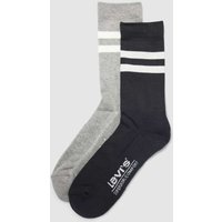 Levi's® Socken mit Kontraststreifen im 2er-Pack Modell 'SPORT STRIPE' in Dunkelgrau Melange, Größe 39-42 von Levi's®