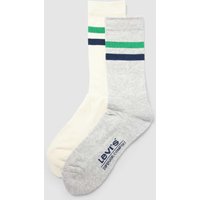 Levi's® Socken mit Kontraststreifen im 2er-Pack Modell 'SPORT STRIPE' in Weiss, Größe 43/46 von Levi's®